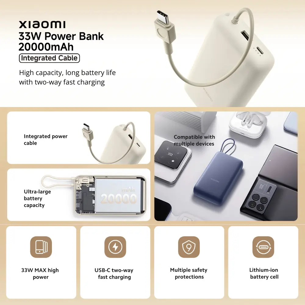 ویژگی‌های برجسته پاوربانک Xiaomi PB2030MI