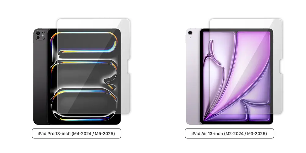 محافظ صفحه نمایش شفاف آیپد مدل Rexcin مناسب برای iPad Pro 13 (2024/2025) و iPad Air 13 (2024/2025)