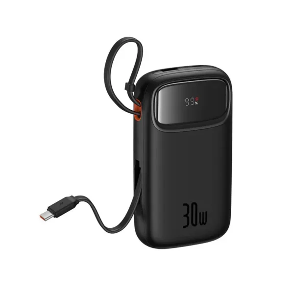 پاوربانک 10000 بیسوس با توان 30 وات مدل Baseus QPow2 P10055008113-00 با کابل متصل - تصویر 2