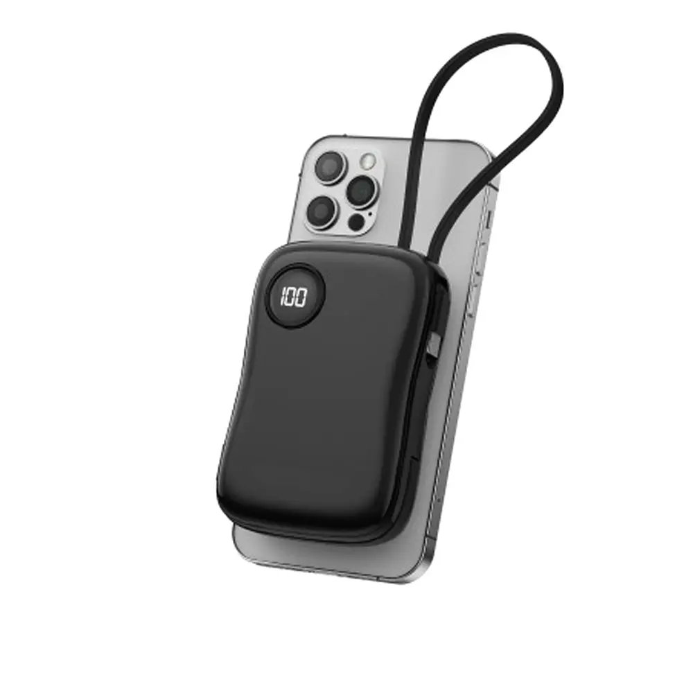 نمای جانبی پاوربانک وایرلس شارژ گرین لاین MagPulse مدل GNMGPLPB10KBK