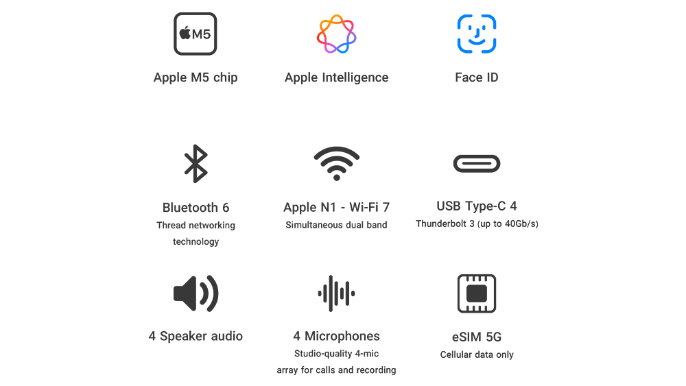 مشخصات فنی تبلت اپل مدل iPad Pro M5 2025