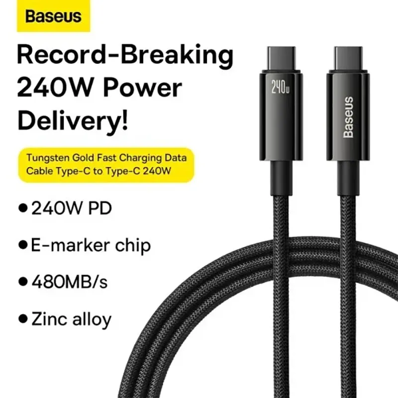 Baseus 240W USB-C to USB-C Cable