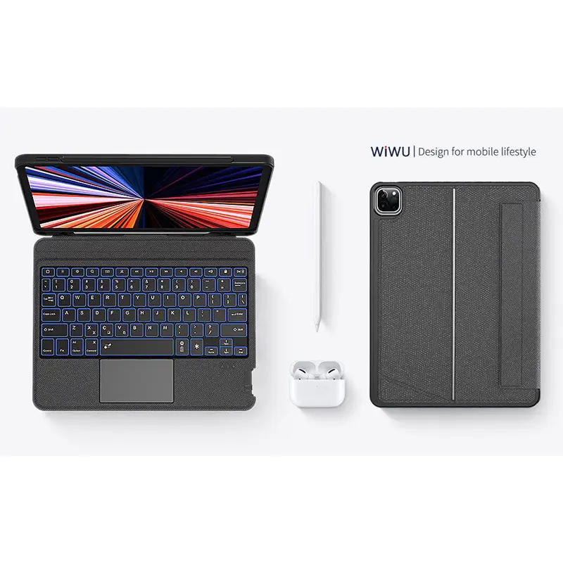طراحی کیف کلاسوری کیبورد دار WIWU مدل Mag Touch Keyboard