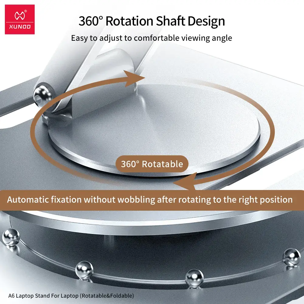قابلیت چرخشی ۳۶۰ درجه پایه نگهدارنده تبلت و لپ تاپ Xundd