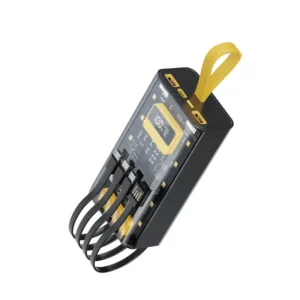 پاوربانک 20000mAh گرین لاین با توان 20 وات مدل Transparent Pro با کابل متصل