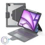 کیف کلاسوری کیبورد دار نیلکین مدل Bumper Link Backlit Keyboard مناسب برای iPad Pro 12.9 (2020/2021/2022), Apple iPad Air 13 (2024/2025/2026)