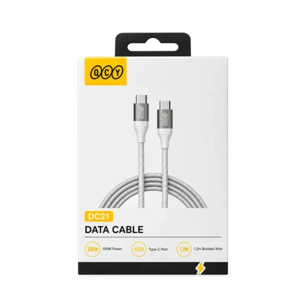کابل Type-C به Type-C کیو سی وای مدل QCY DC21 طول 1.2 متر توان 60 وات - تصویر 2
